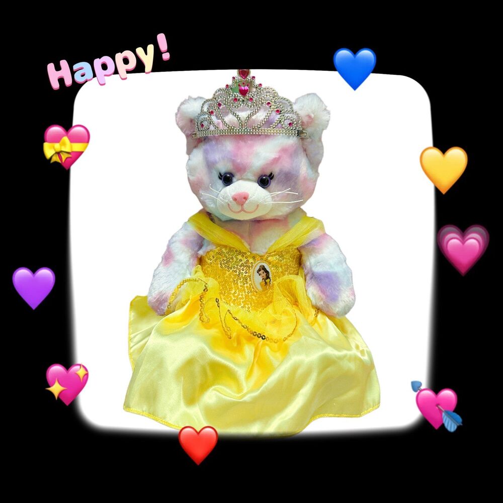 Build-A-Bear Swirl Kitty Pink and Yellow Princess Cat